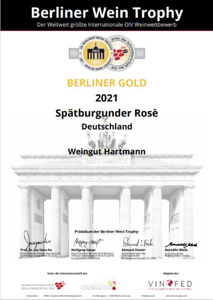 Auszeichnung </br>Spätburgunder Rosé 2021
