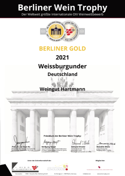 Auszeichnung </br> Weissburgunder 2021