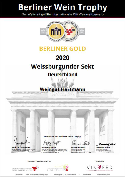 Auszeichnung </br>Weissburgunder Sekt 2020